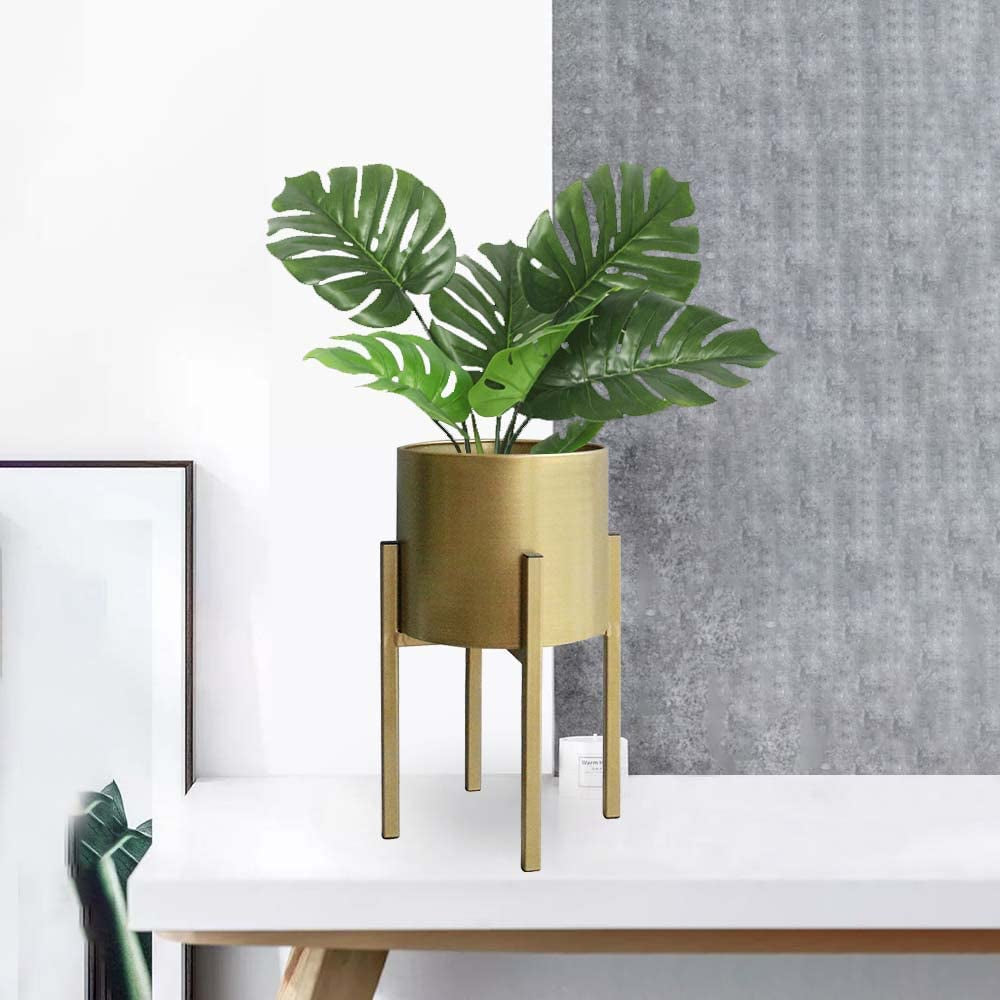 Planter Stand, Pot Stand for Plants, Metal Plants,Metal Plant Pot on Stand Flower Plant Stand Plant Shelf Plant Holder with Removable Pot Outdoor Indoor Home Decoration(Pot Included)…