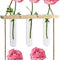 Hanging Planters, Hanging Glass Vases Propagation Station for Hydroponic Plants Flower Indoor Outdoor Home Garden Office Wall Decoration (7 Test Tube, Beige)