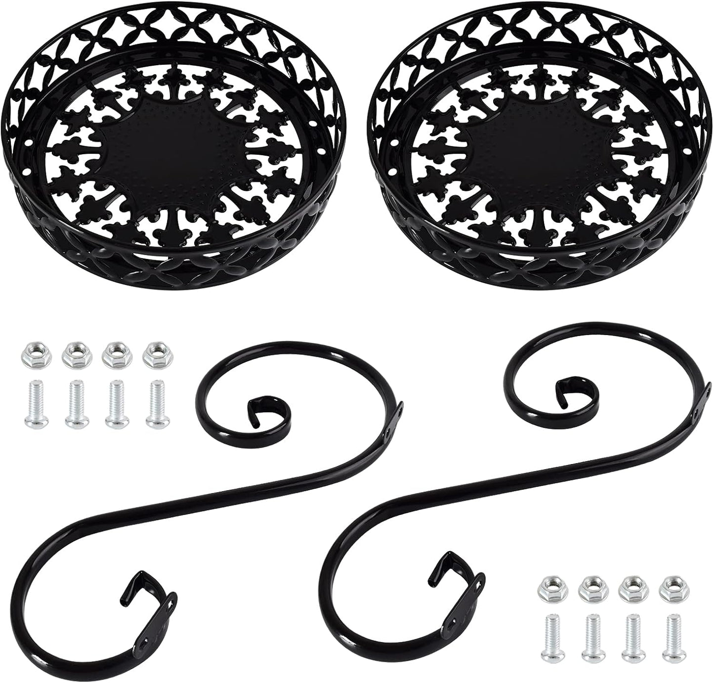 Black Planter Stand,Metal 9.8Inch round Potted Plant Stands Indoor&Outdoor ,Modern Flower Pot Stand Holder Rack Planter Display for Home,Kitchen,Patio,Garden, Corner, Balcony and Bedroom