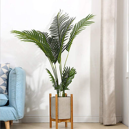 1Pcs Bamboo Plant Stand Mid Century Modern Plant Pot Stand Holder 8" to 12" Adjustable Flower Pot Holder Display Rack for Indoor Outdoor Planters and Home Decor, 14" H (Unxpandable)