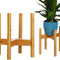 1Pcs Bamboo Plant Stand Mid Century Modern Plant Pot Stand Holder 8" to 12" Adjustable Flower Pot Holder Display Rack for Indoor Outdoor Planters and Home Decor, 14" H (Unxpandable)