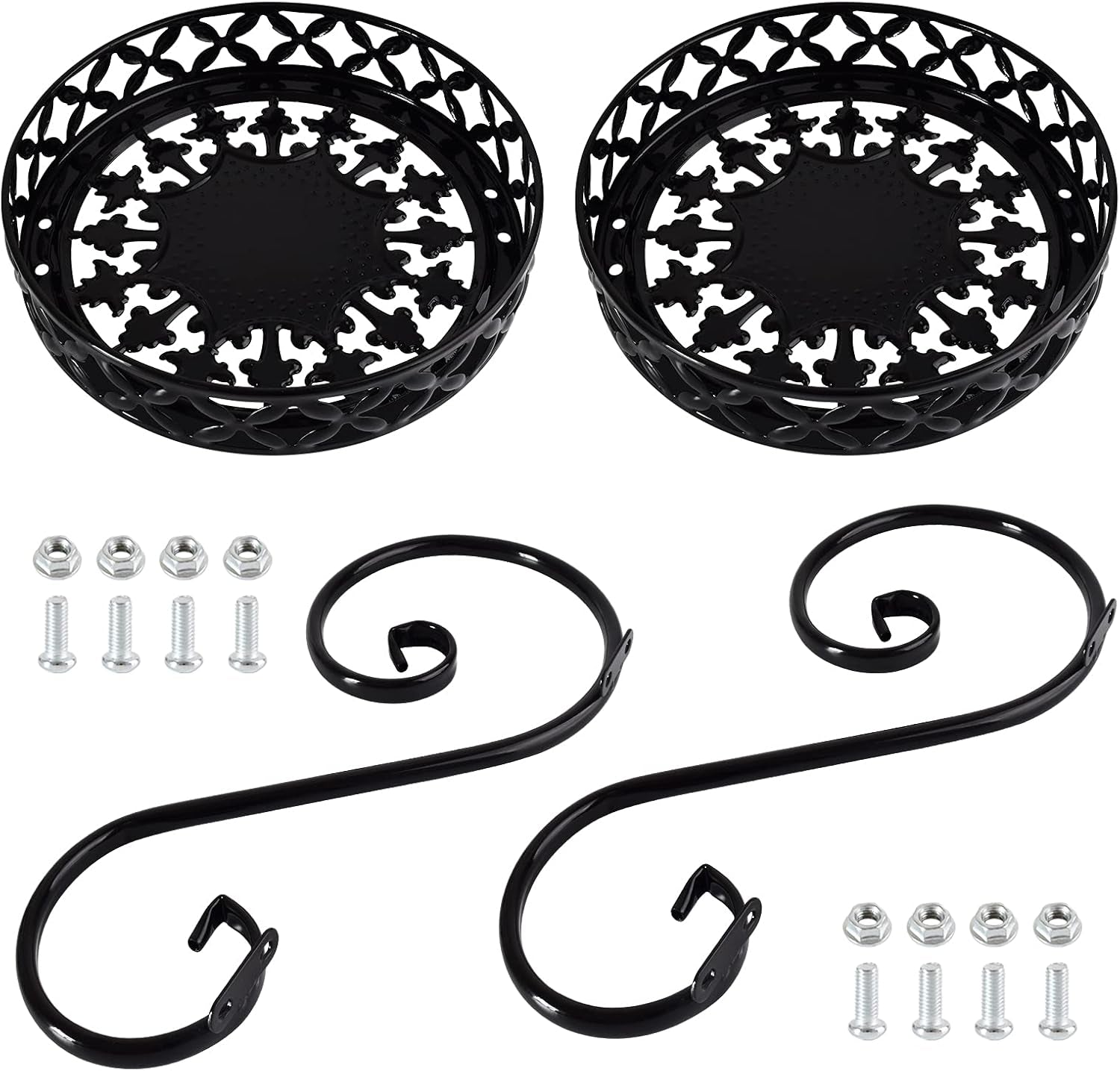 Black Planter Stand,Metal 9.8Inch round Potted Plant Stands Indoor&Outdoor ,Modern Flower Pot Stand Holder Rack Planter Display for Home,Kitchen,Patio,Garden, Corner, Balcony and Bedroom